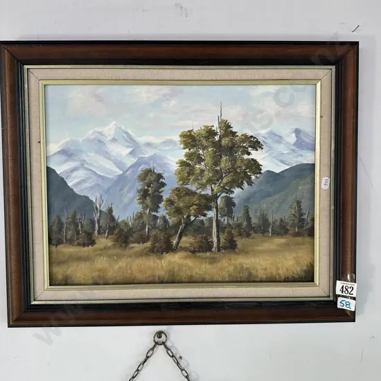 oil Painting by M. Duncan "near Fox glacier"