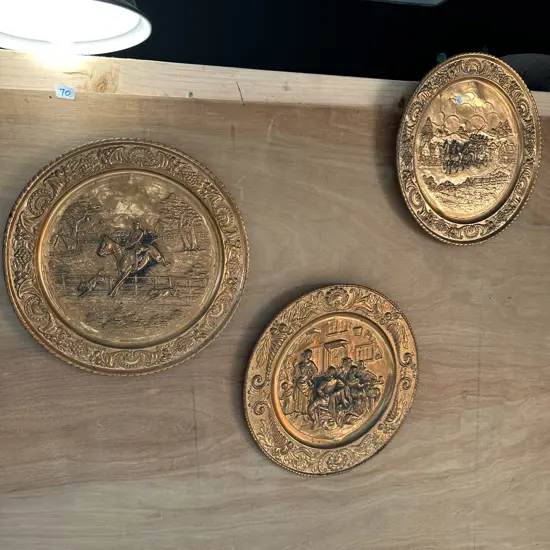 set of 3 Copper wall plaques