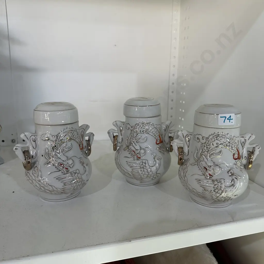 3 x Jasmine tea storage pots Image 1++