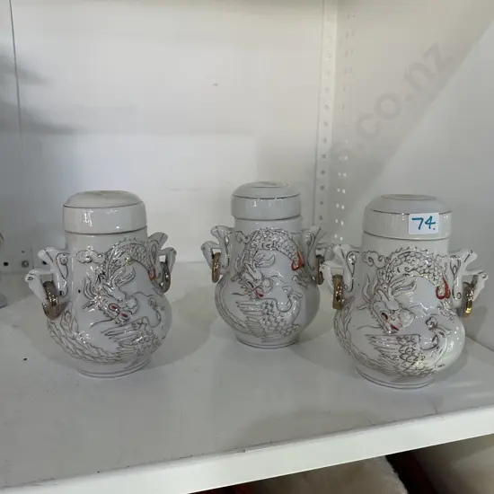3 x Jasmine tea storage pots