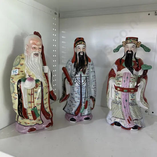 "Three Star Gods" porcelain 330mm figures