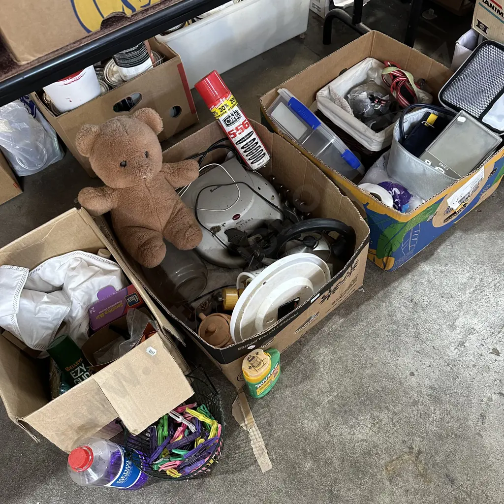 Three boxes CRC, roundup, blood pressure monitor etc. Image 1++