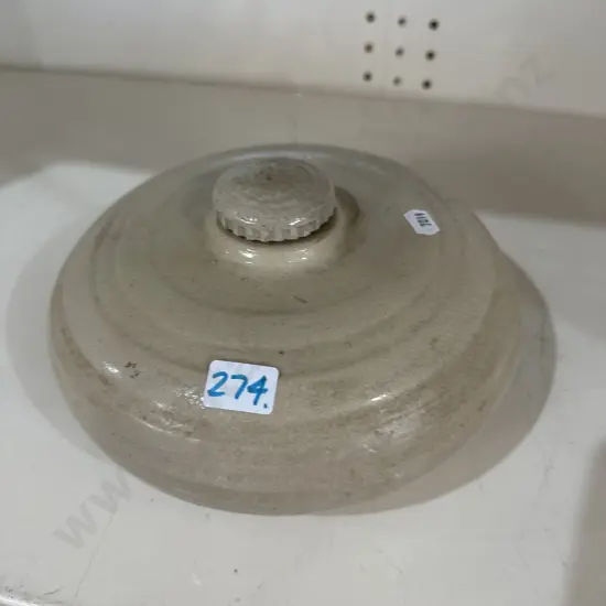 Vintage earthenware stoneware hot-water bottle.