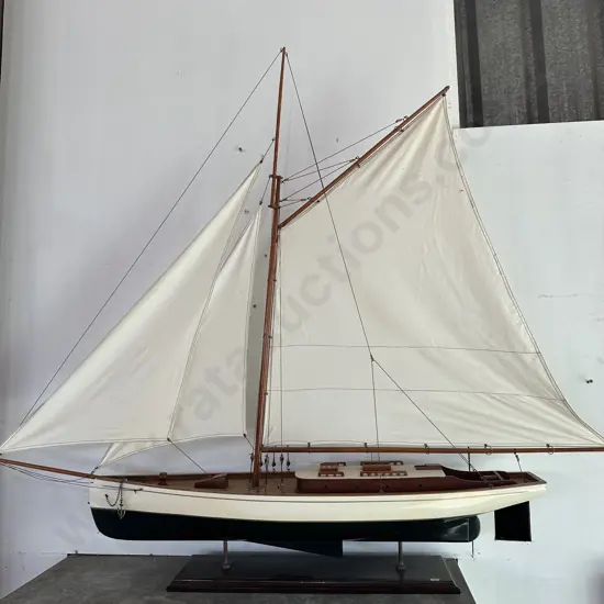 wooden sailing boat, hand crafted & painted 1.3m