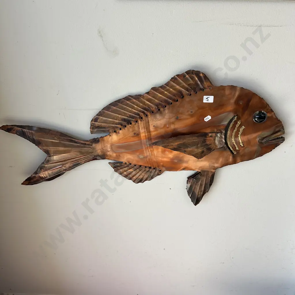 Snapper Art by Copper Worx NZ 80cm Image 1++