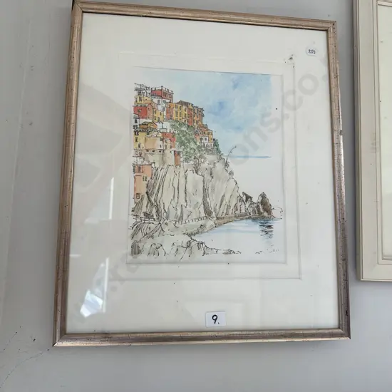 Ink drawing/ water colour of the "Cinque Terre" 2008