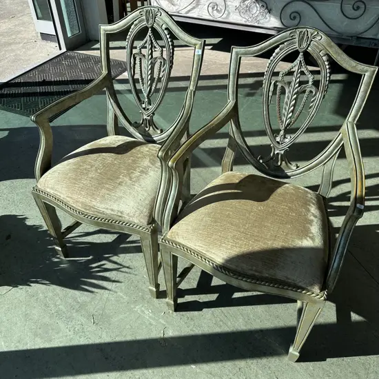 Pr of Hepplewhite style Sheraton dining chairs