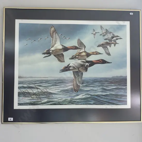 Ltd edition signed & numbered "Flying ducks" by Meger 1984