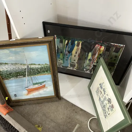2 paintings and print