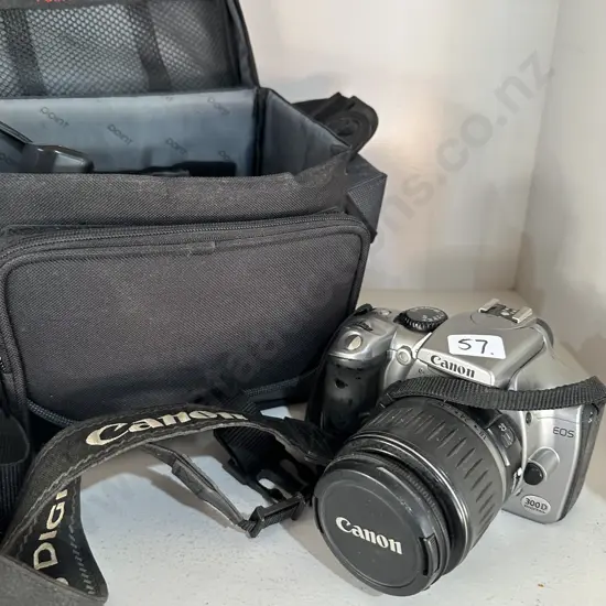 Canon EOS camera and bag