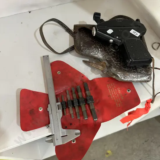 screw extractor set, calipers & Haga altimeter
