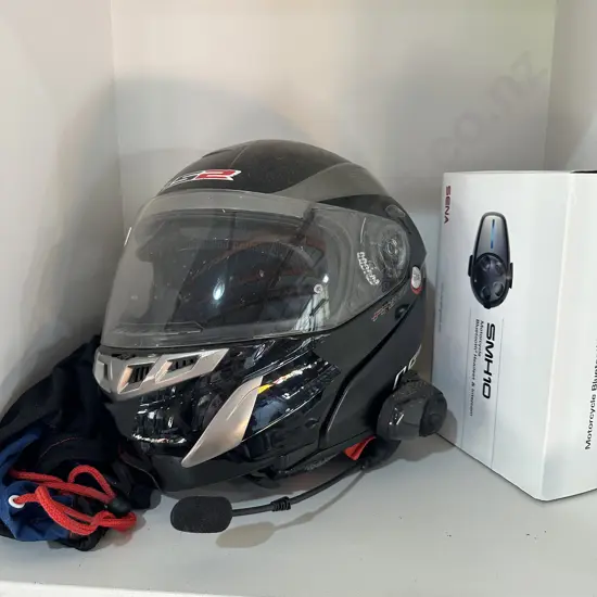 LS2 helmet with headset