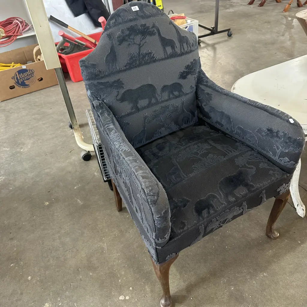 Jungle animal fabric covered arm chair Image 1++