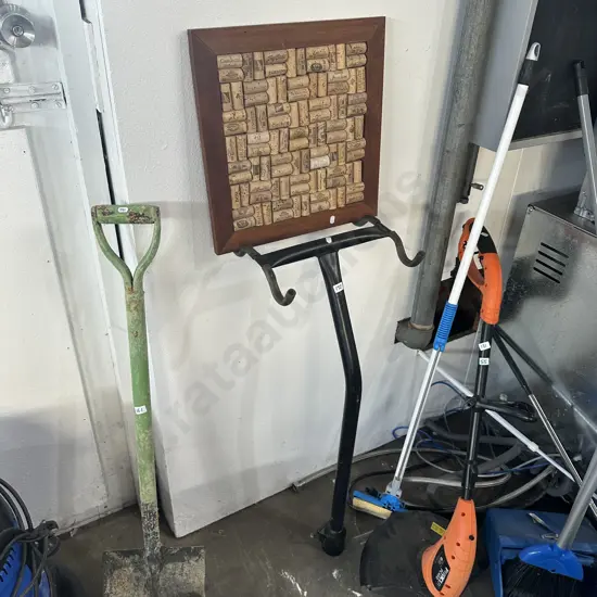 double bike rack plus a classic framed cork pin board