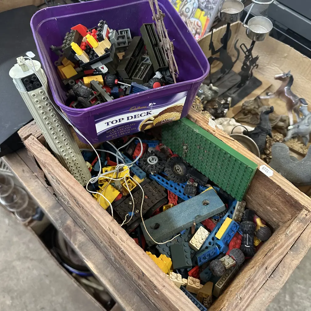 Wooden box of Lego etc. Image 1++