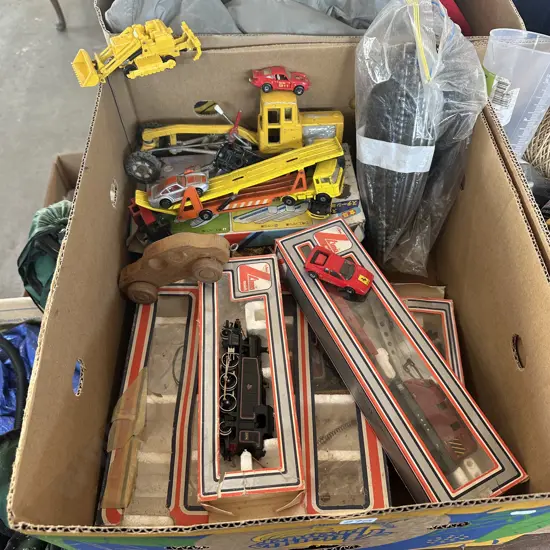 Boxed Lima models, train track, Fun hoe and matchbox toys etc.