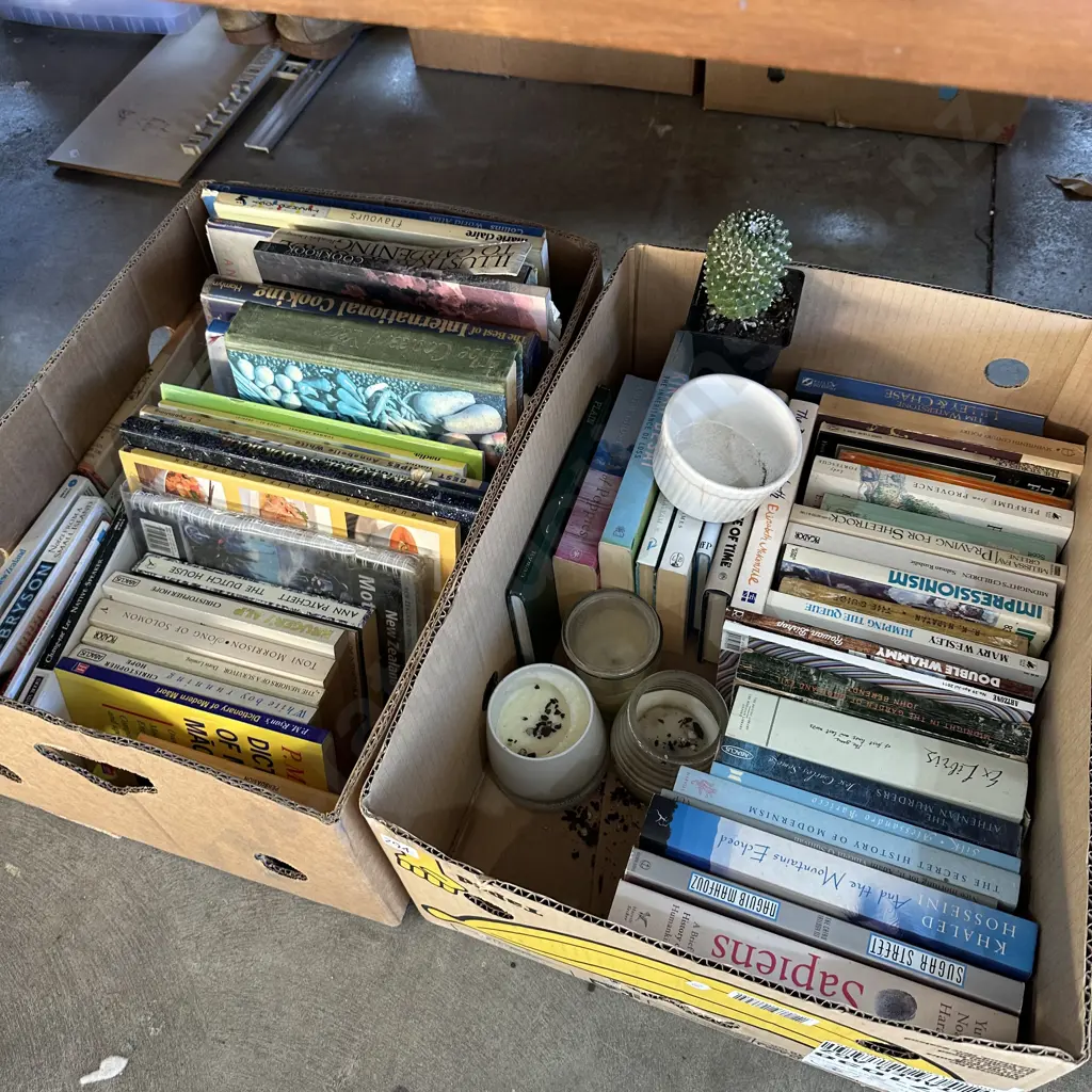 Two boxes of books etc. Image 1++