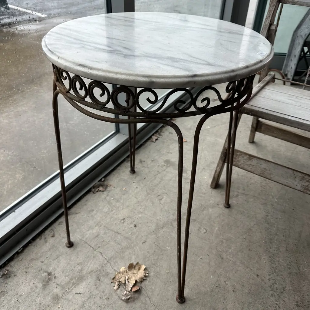 marble top French side table Image 1++