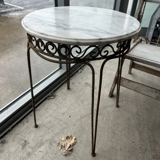 marble top French side table