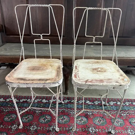 Pr of early French chairs