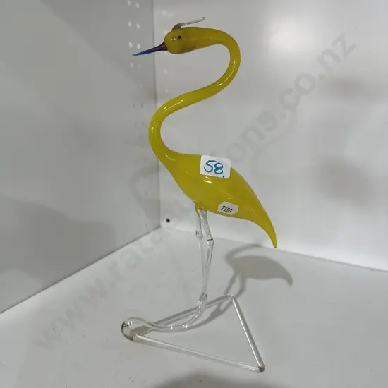 blown art glass Heron