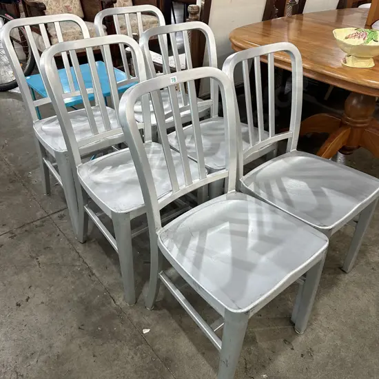 US navy metal commercial grade dining chairs by RINKE
