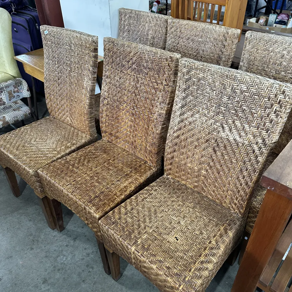set of high back wicker chairs Image 1++