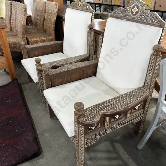 Syrian inlay antique chairs