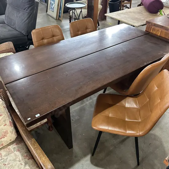 solid dining table and 4 chairs