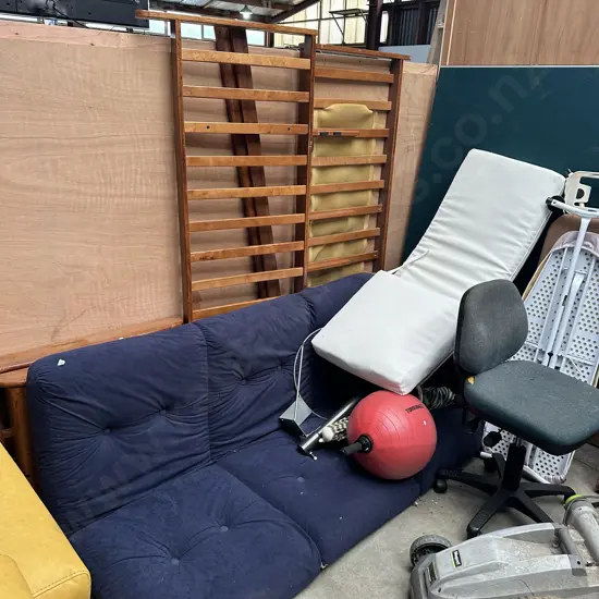 flatpak futon sofa bed, cushions, iron boards, tosoball etc