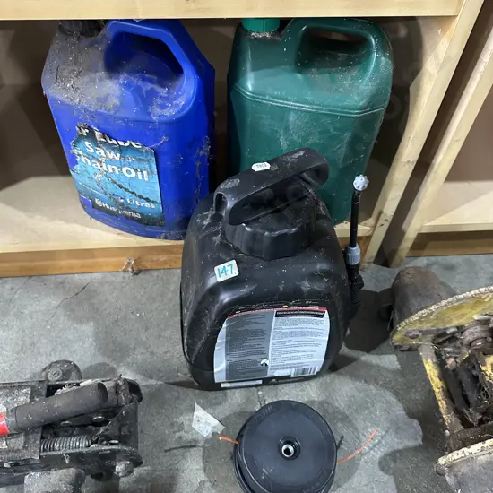 weed spray, chainsaw oil etc