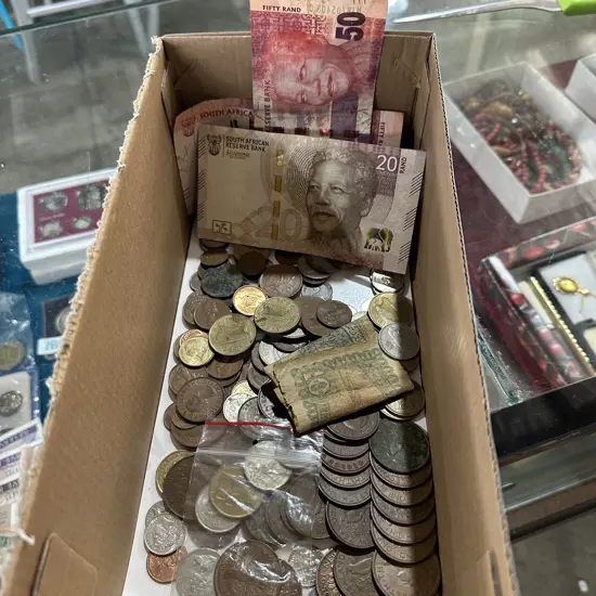 bank notes and coins