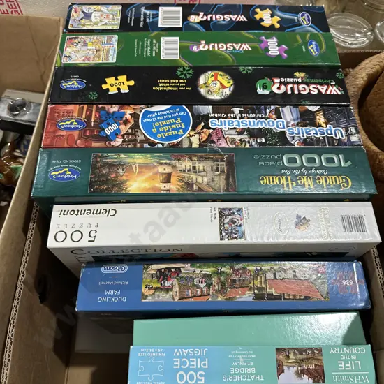Eight puzzles including Wasgijs