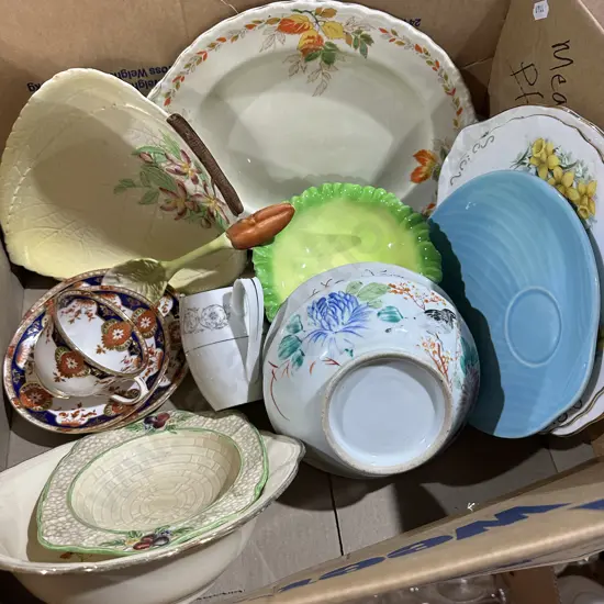 Box lot of english china including Carltonware etc.