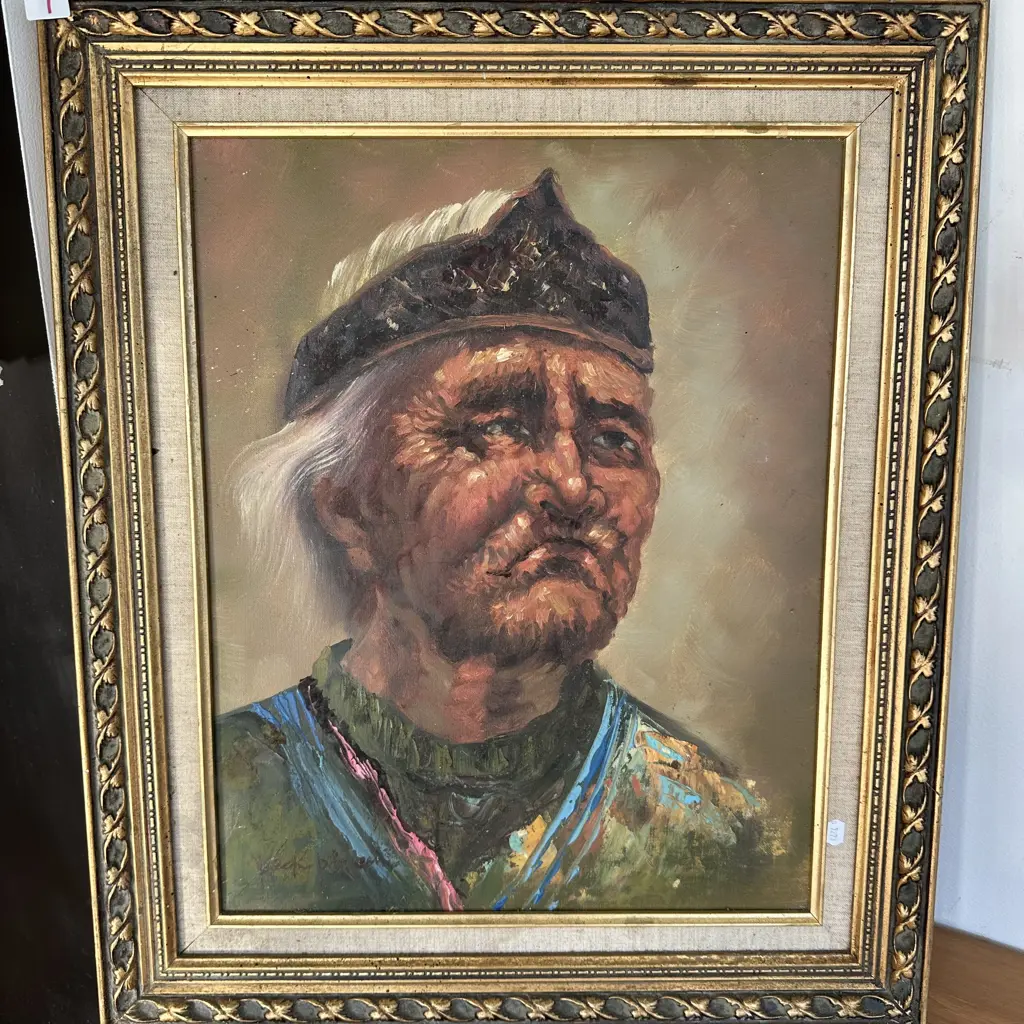 painting  Native American  signed Image 1++