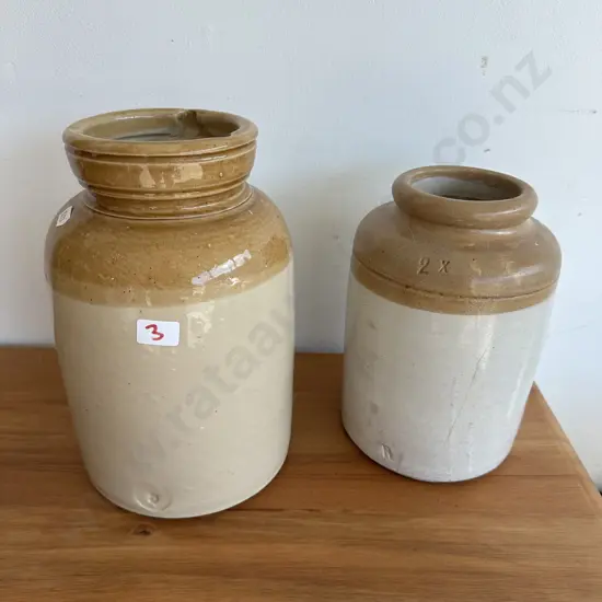 2 x stone jars