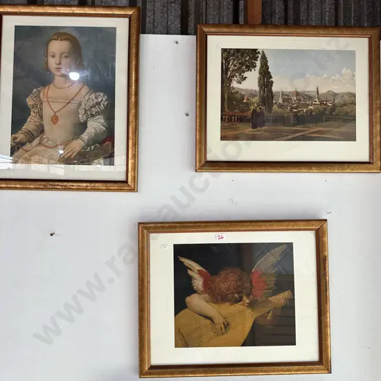 set of 3 Fratelli Alinari framed prints