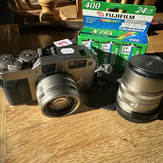Contax camera with extra lens & film