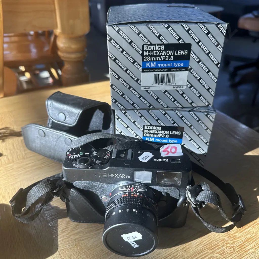 Konica Hexar camera with new boxed 28mm & 90mm lenses Image 1++