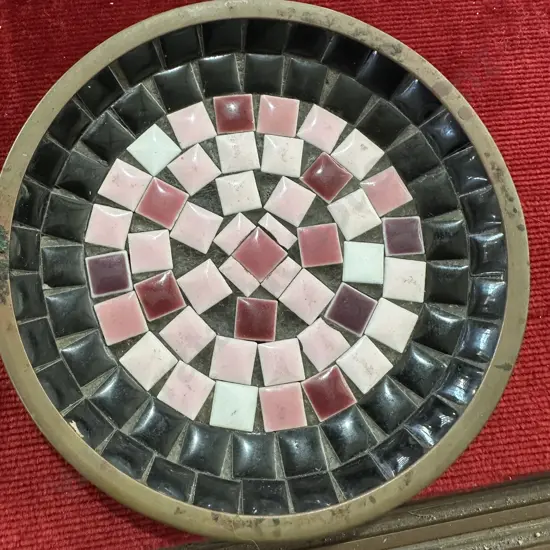 1950s John Crichton mosaic Copper dish 13cm
