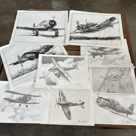 signed Spitfire pictures etc