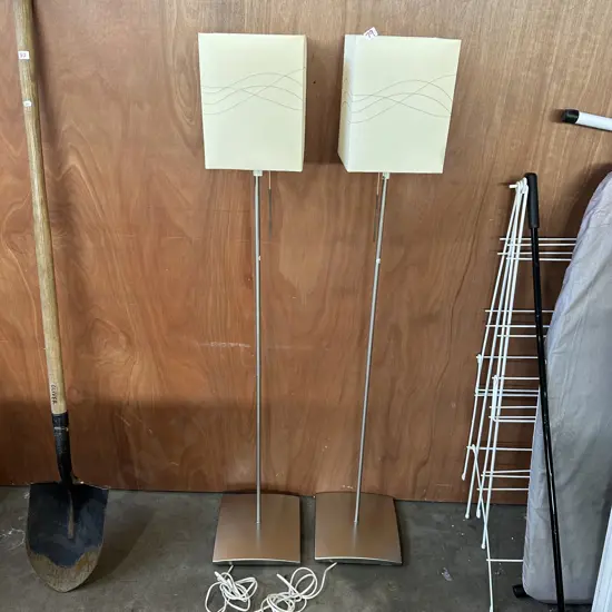 Pr of arm chair lamps