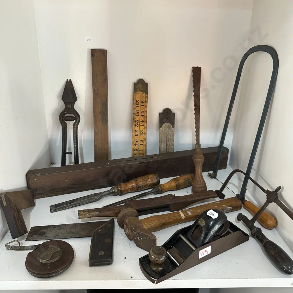 shelf lot antique tools Image 1++