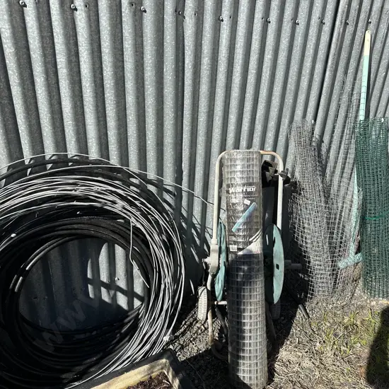 roll new netting, wire, irrigation, reel, bike rack etc