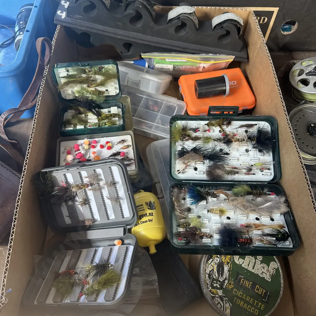 collection fly boxes, rod rack etc Image 1++