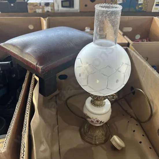 lamp and stool.