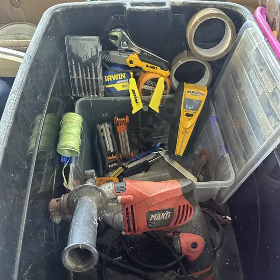 bin of tools