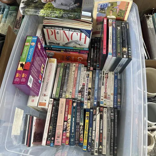 large bin DVDs and mags