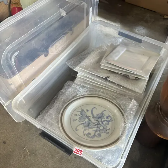 platers, dinnerware & lidded bin