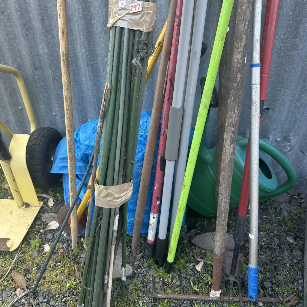 garden tools, stakes, tarp etc Image 1++